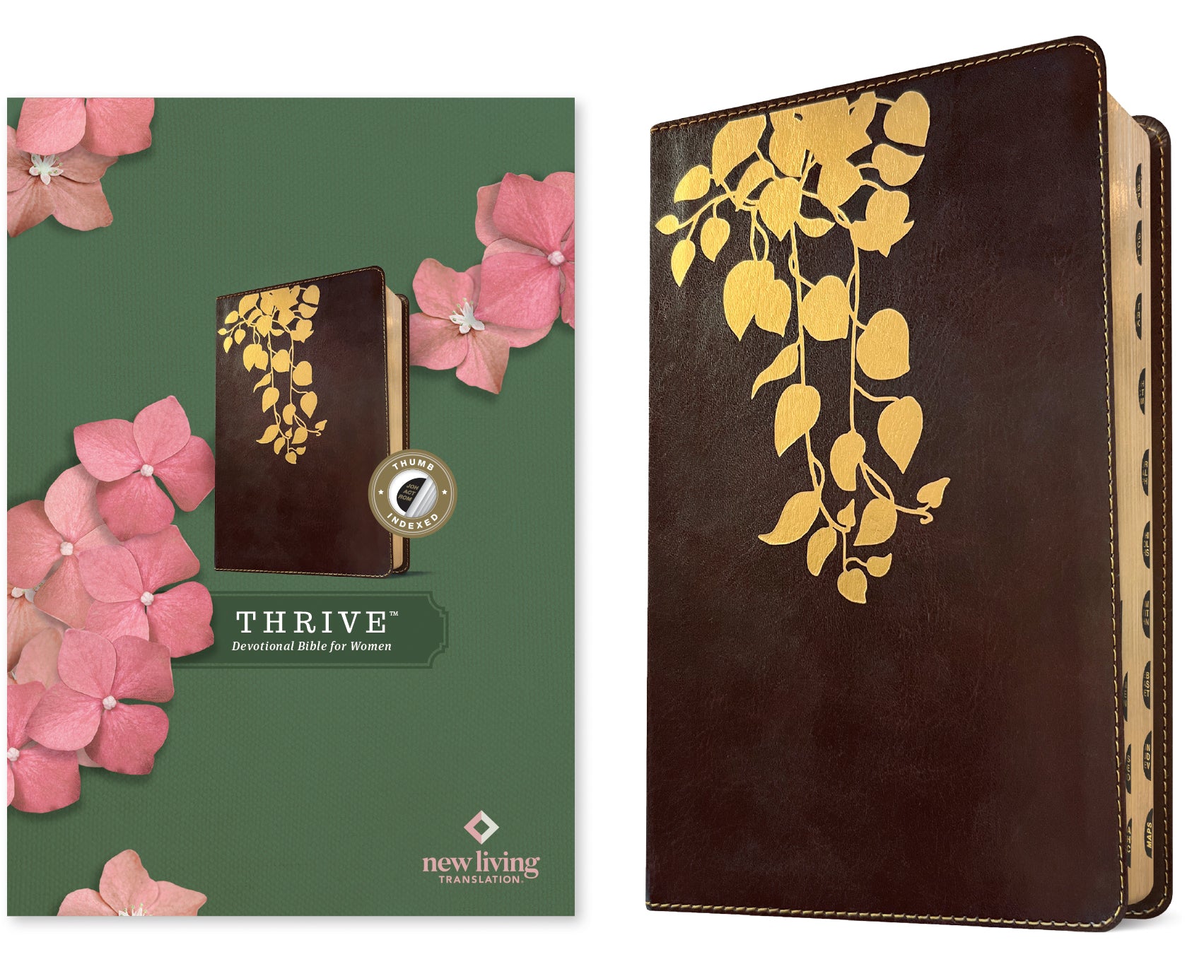 NLT THRIVE DEVOTIONAL BIBLE for Women- Leather/ Indexed