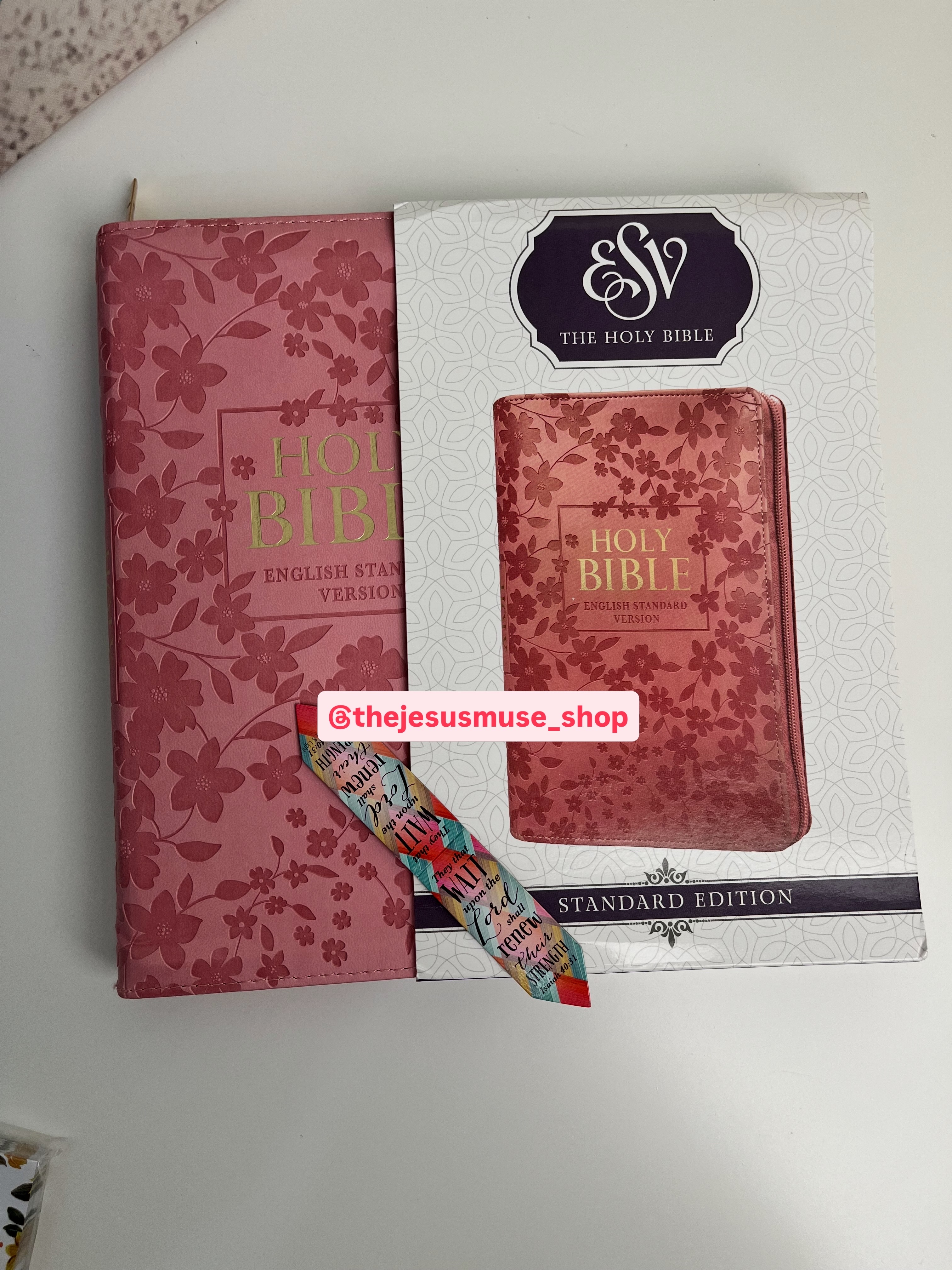 ESV Floral-Pink/Zipped/Indexed