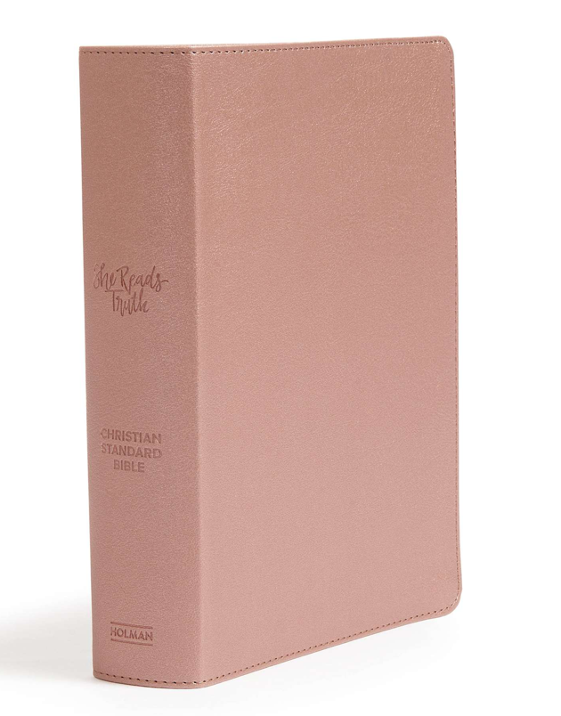 CSB SHE READS TRUTH BIBLE- Rose Gold Leather touch/Indexed