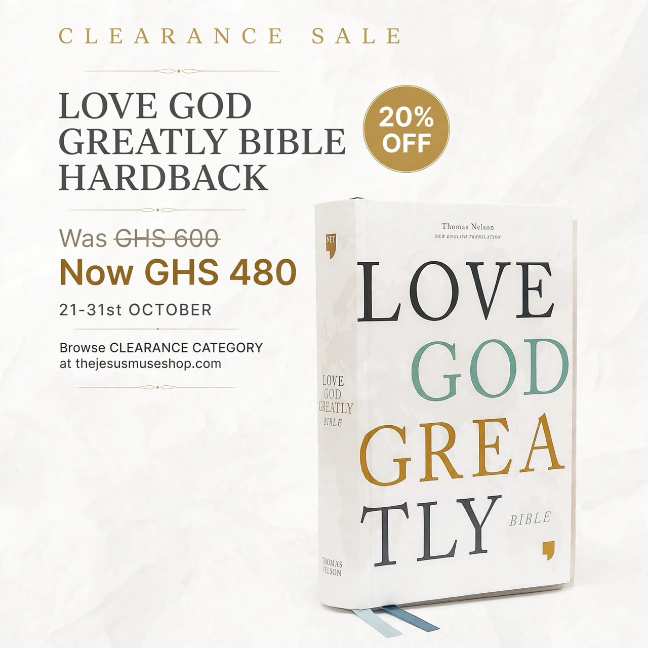 NET LOVE GOD GREATLY BIBLE- Hardback/CS