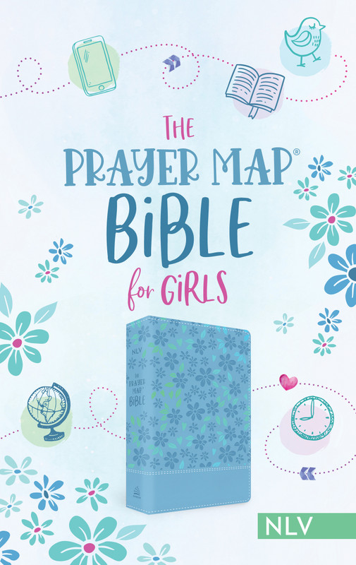 NLV THE PRAYER MAP BIBLE FOR GIRLS- Sky Blue Shimmer