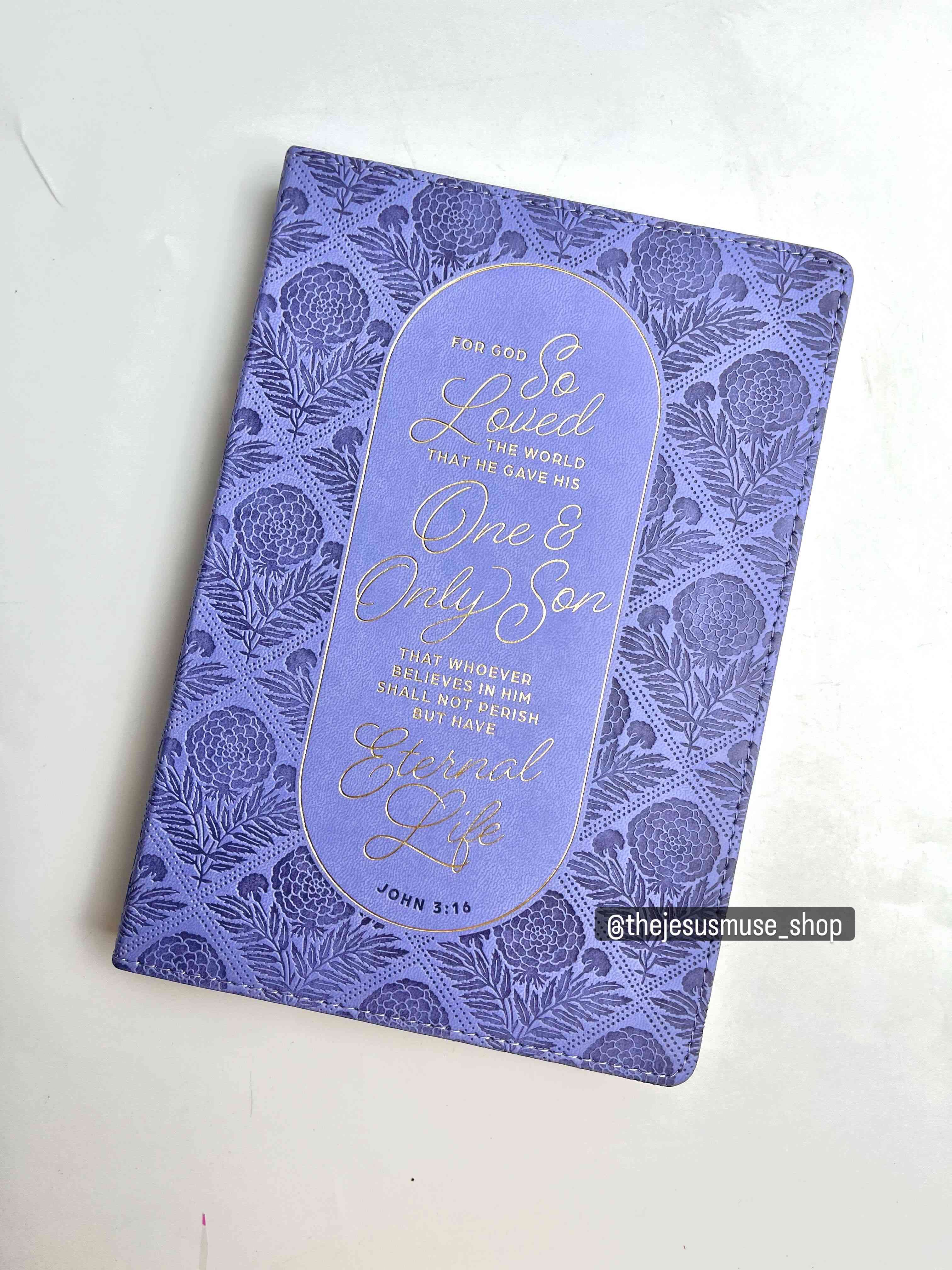John 3:16 Leather Journal/Purple